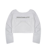 Hinnominate Kids T-Shirt Maniche Lunghe Bianca con Logo Frontale Strass per Bambine