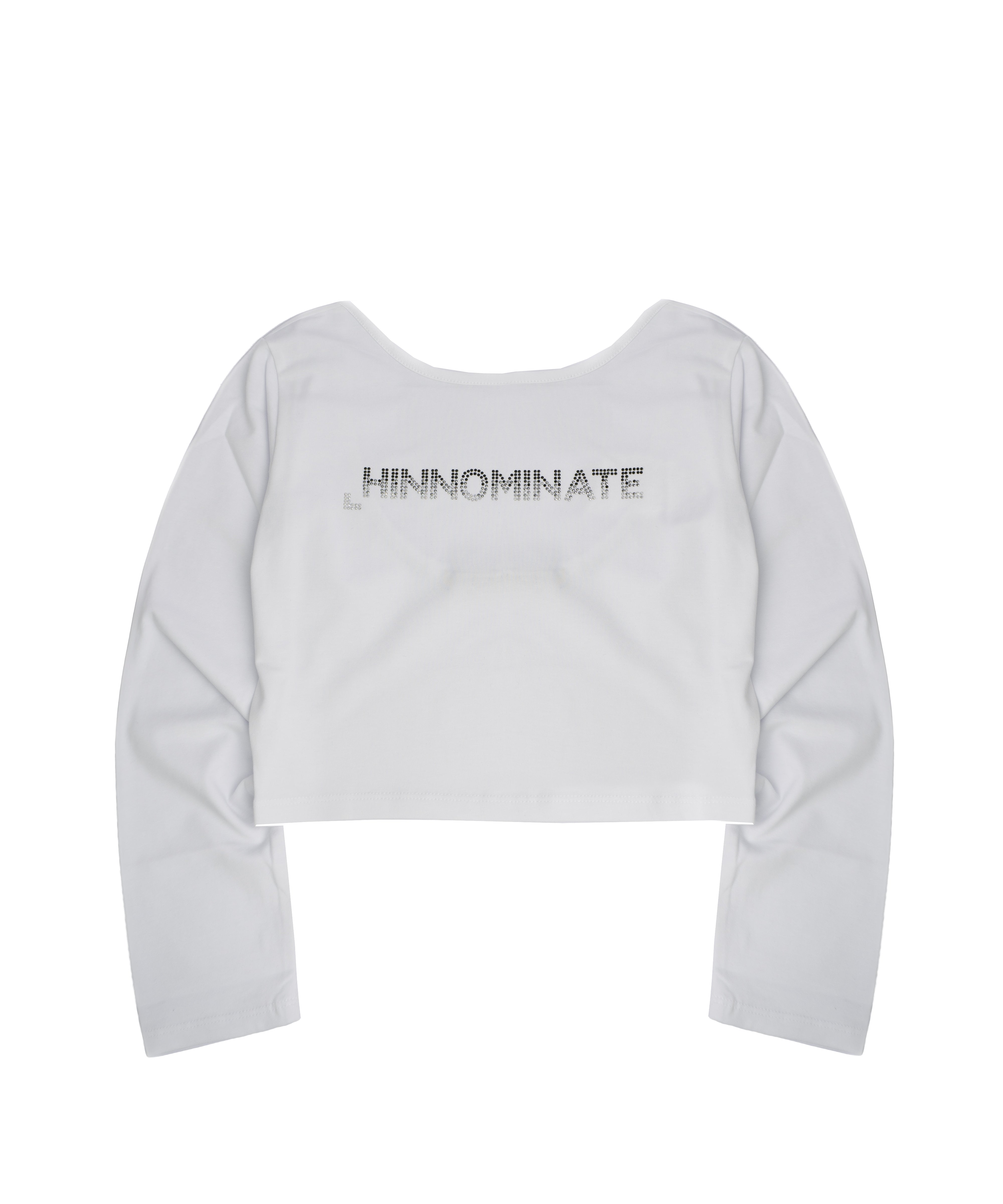 Hinnominate Kids T-Shirt Maniche Lunghe Bianca con Logo Frontale Strass per Bambine