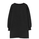Moschino Kids Vestito Nero in Felpa con Stampa Teddy Bear e Logo per Bambine