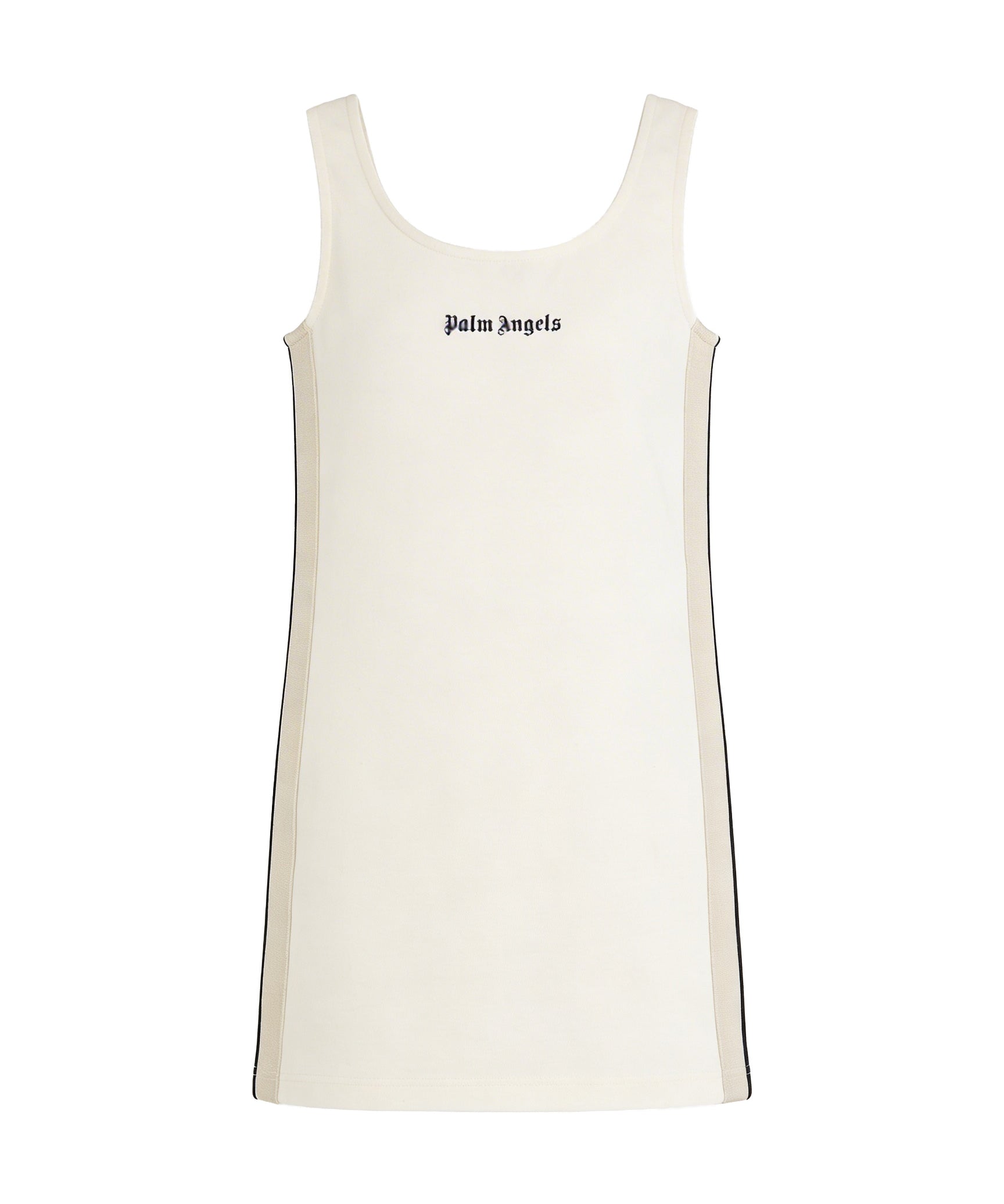 Palm Angels Kids Abito Off-White con Bande Laterali per Bambine