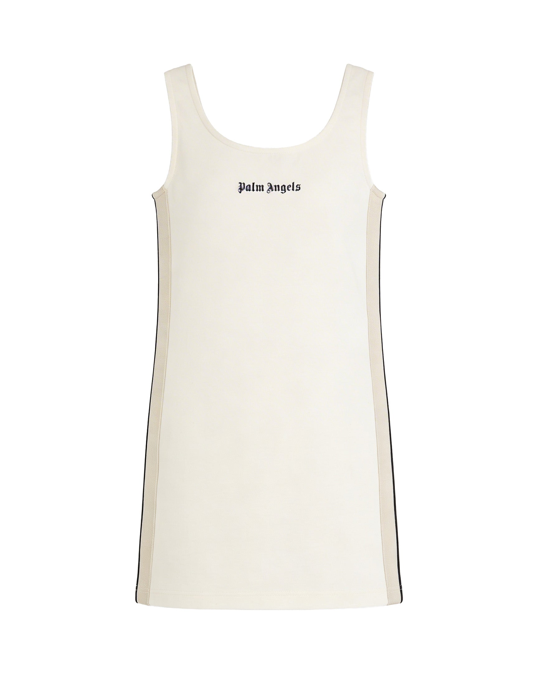Palm Angels Kids Abito Off-White con Bande Laterali per Bambine