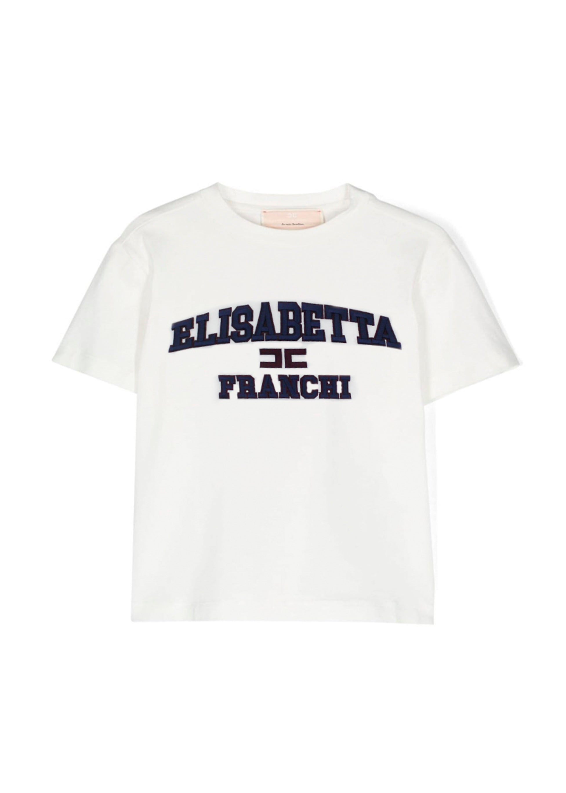 Elisabetta Franchi La Mia Bambina T-shirt Avorio con Stampa per Bambine