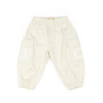 Elisabetta Franchi La Mia Bambina Pantalone Cargo Avorio in Satin per Neonate