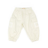 Elisabetta Franchi La Mia Bambina Pantalone Cargo Avorio in Satin per Neonate