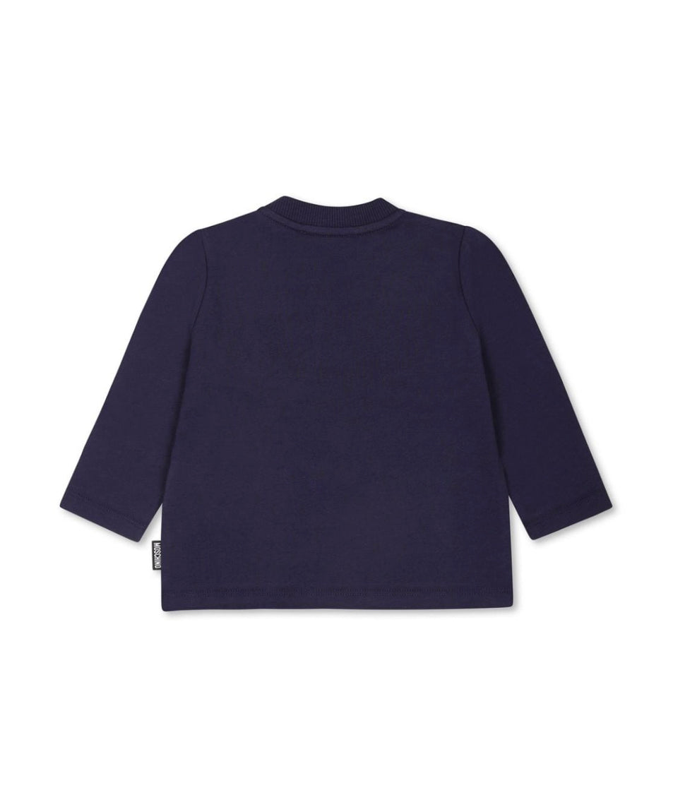 Moschino Kids T-shirt Blu Maniche Lunghe per Neonati (retro)