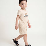 Moschino Kids T-Shirt+Shorts Beige with Teddy Bear Logo for Babies