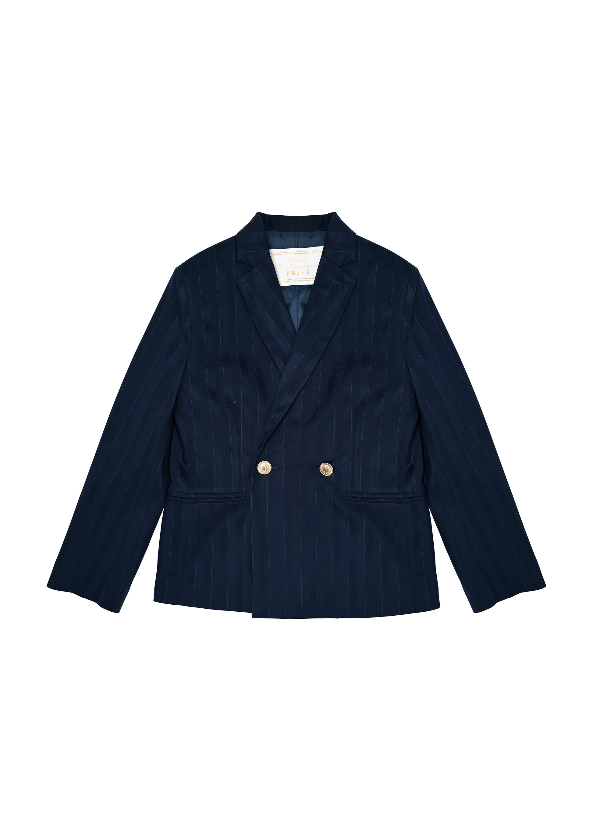 Daniele Alessandrini Navy Blue Double Breasted Jacket for Kids