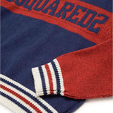Dsquared2 Kids Blue/Red Crewneck Sweater with Logo for Children
