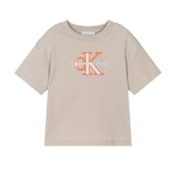 Calvin Klein Kids T-shirt Beige con CK per Bambini