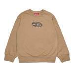 Diesel Kids Felpa Girocollo Beige Oval D per Bambini