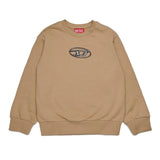 Diesel Kids Felpa Girocollo Beige Oval D per Bambini