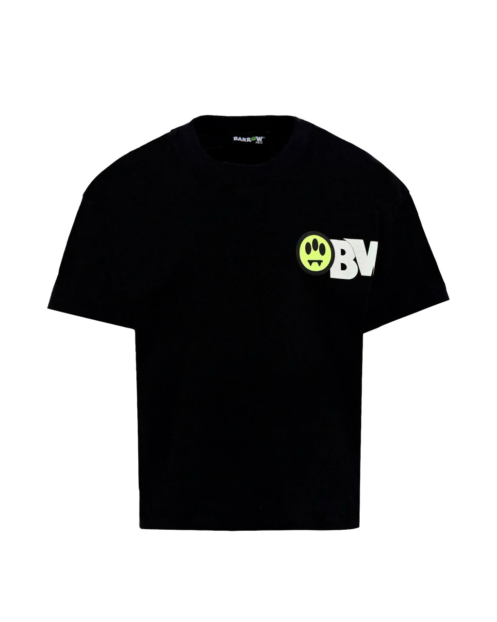 Barrow Kids T-Shirt Nera Girocollo Stampa Retro per Bambini