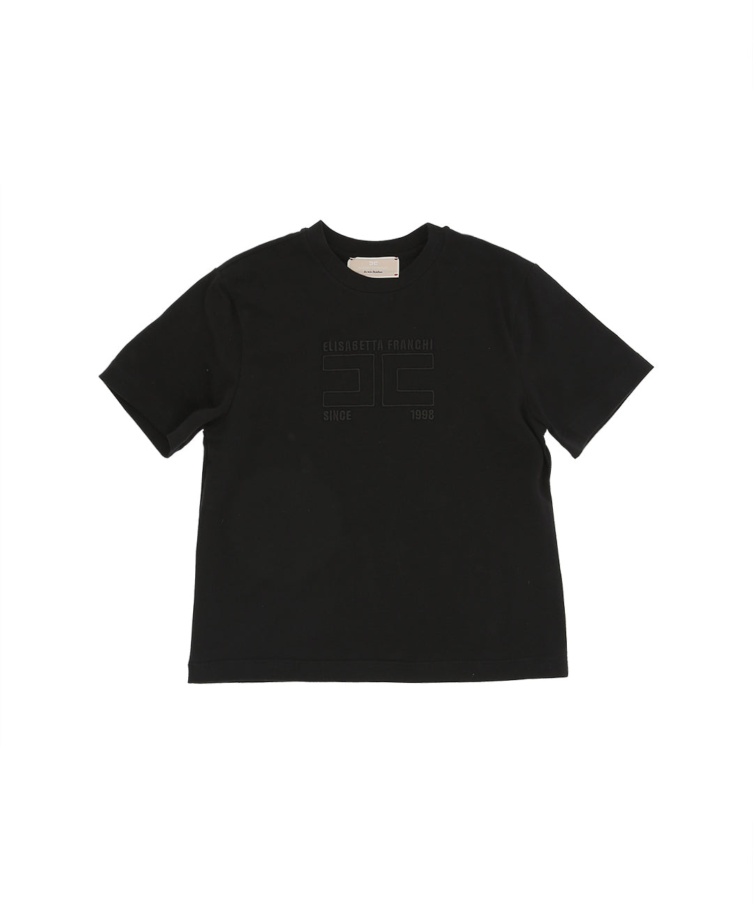 Elisabetta Franchi La Mia Bambina T-shirt Nera con Stampa Logo per Bambine