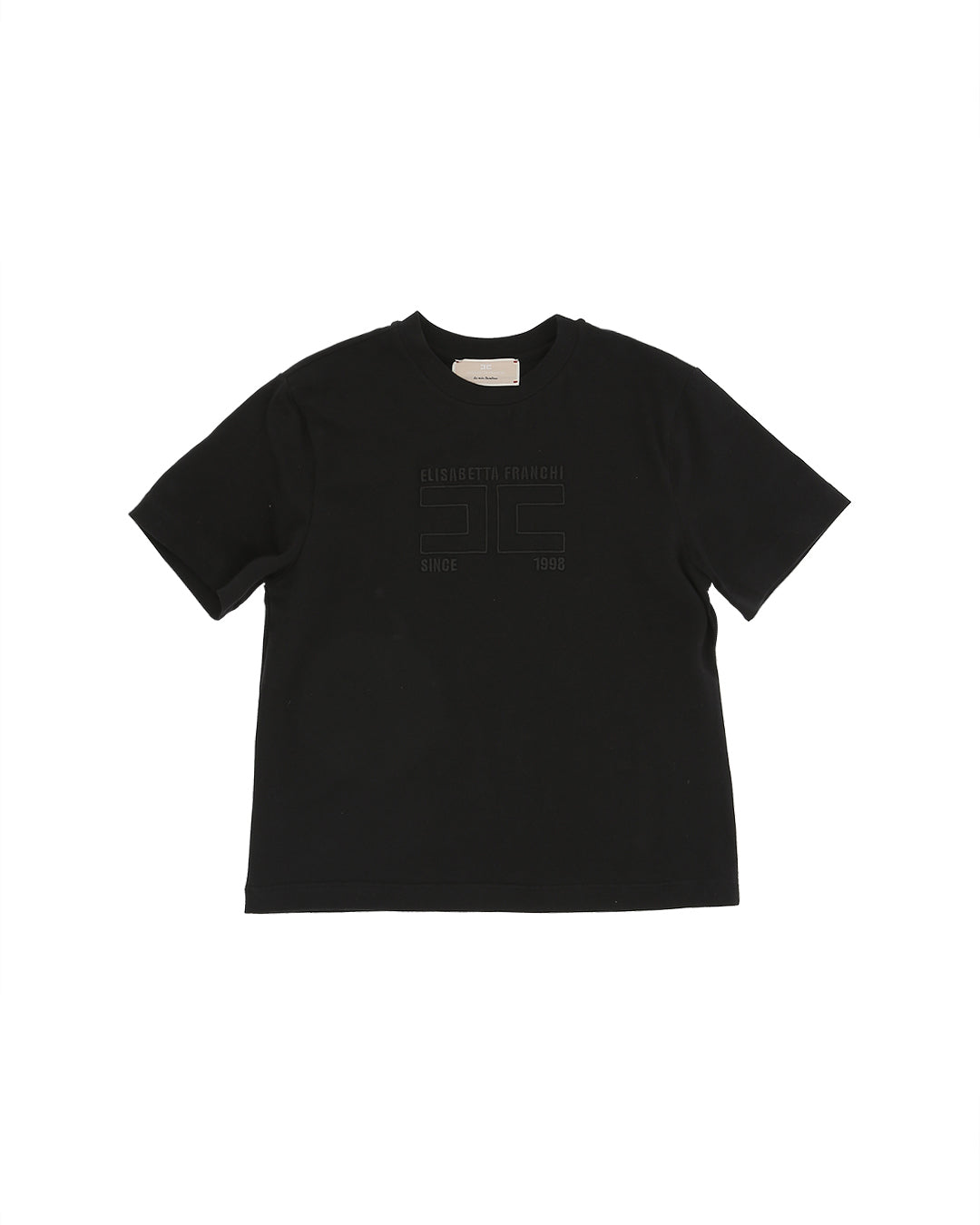 Elisabetta Franchi La Mia Bambina T-shirt Nera con Stampa Logo per Bambine