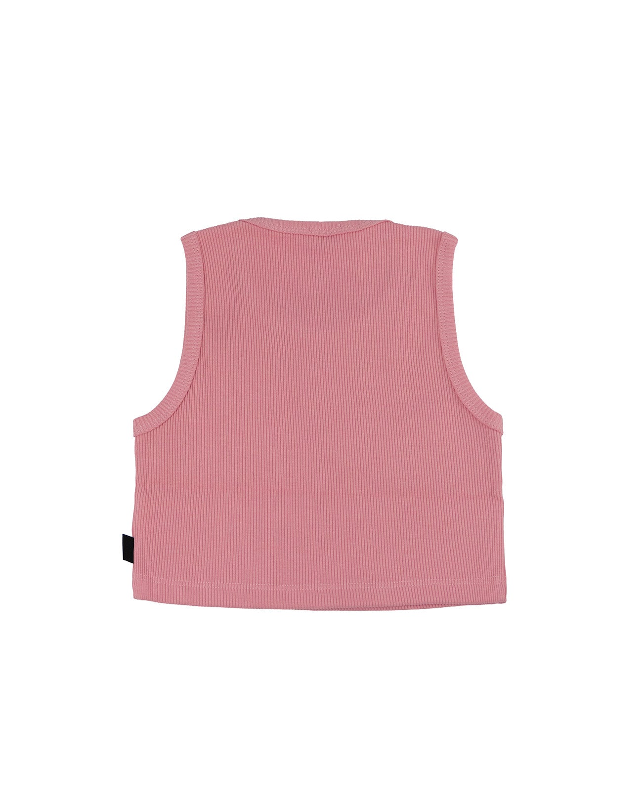 Gcds Kids Canotta Rosa a Costine con Logo per Bambine