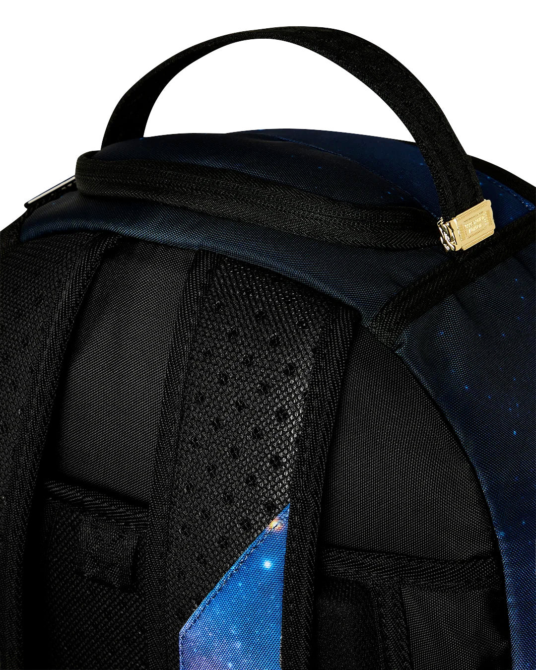 Sprayground Kids Zaino Thin On It Unisex Blu con Stampa Galassia e Shark Mouth Neon