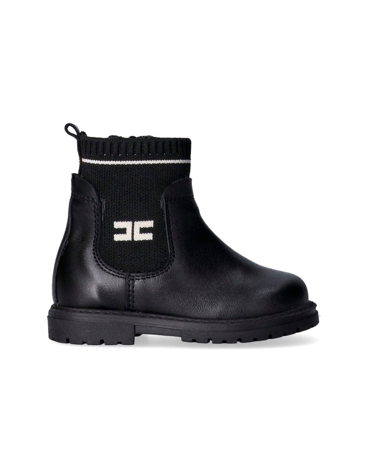 Elisabetta Franchi La Mia Bambina Stivaletto Nero con Logo per Bambine
