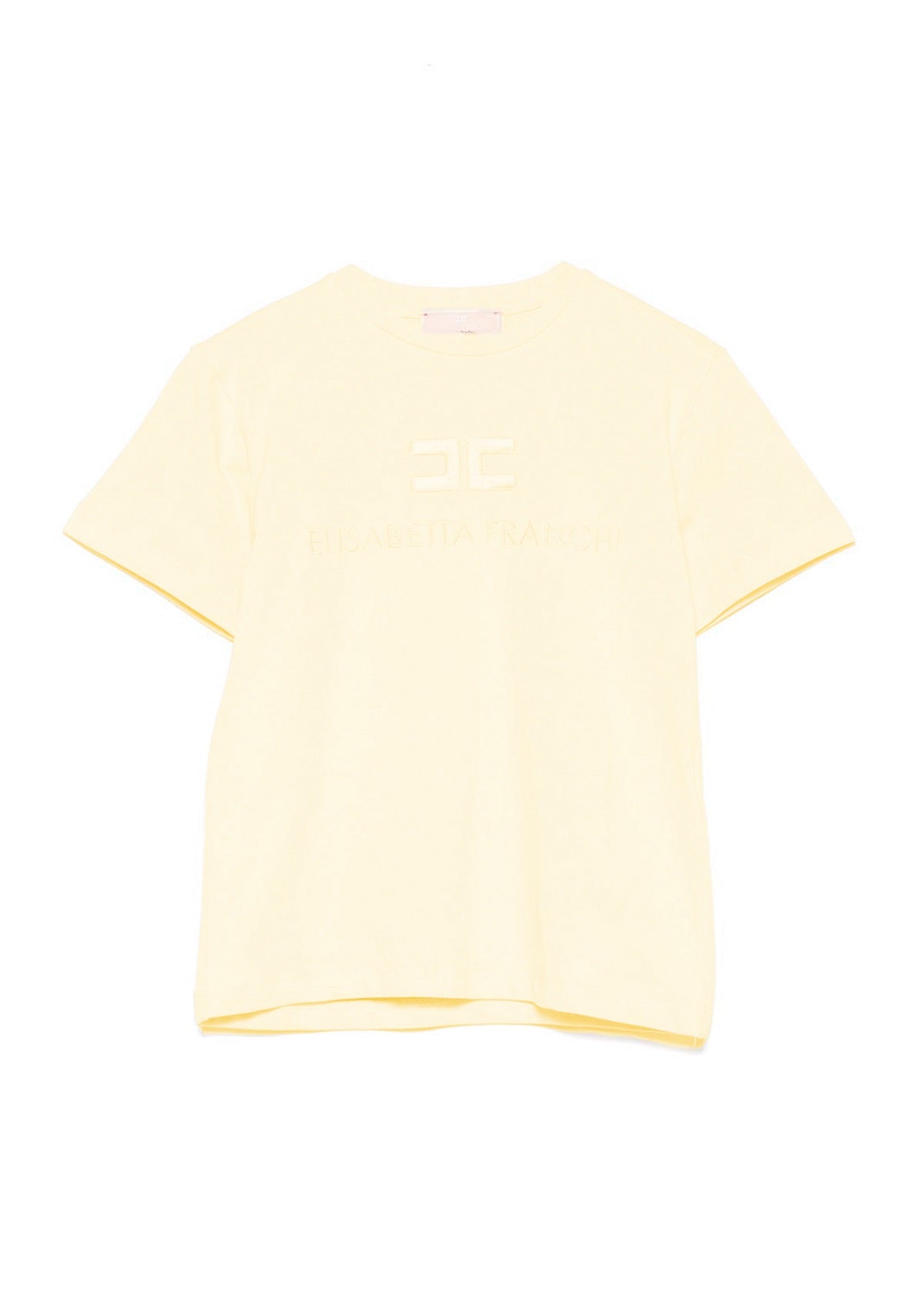 Elisabetta Franchi La Mia Bambina T-shirt Limone con Logo per Bambine