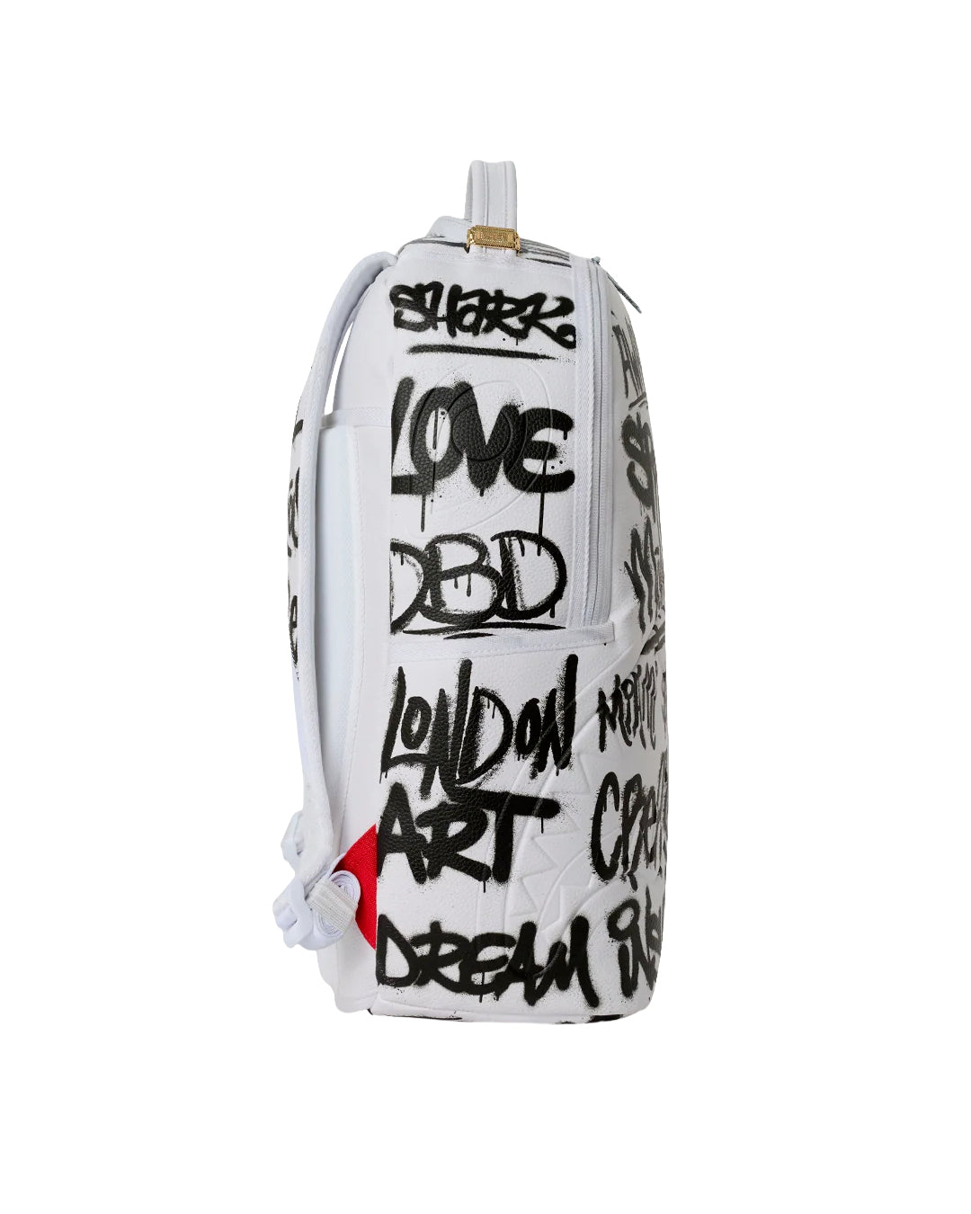 Sprayground Kids Zaino Think On It Bianco con Stampa Graffiti Neri