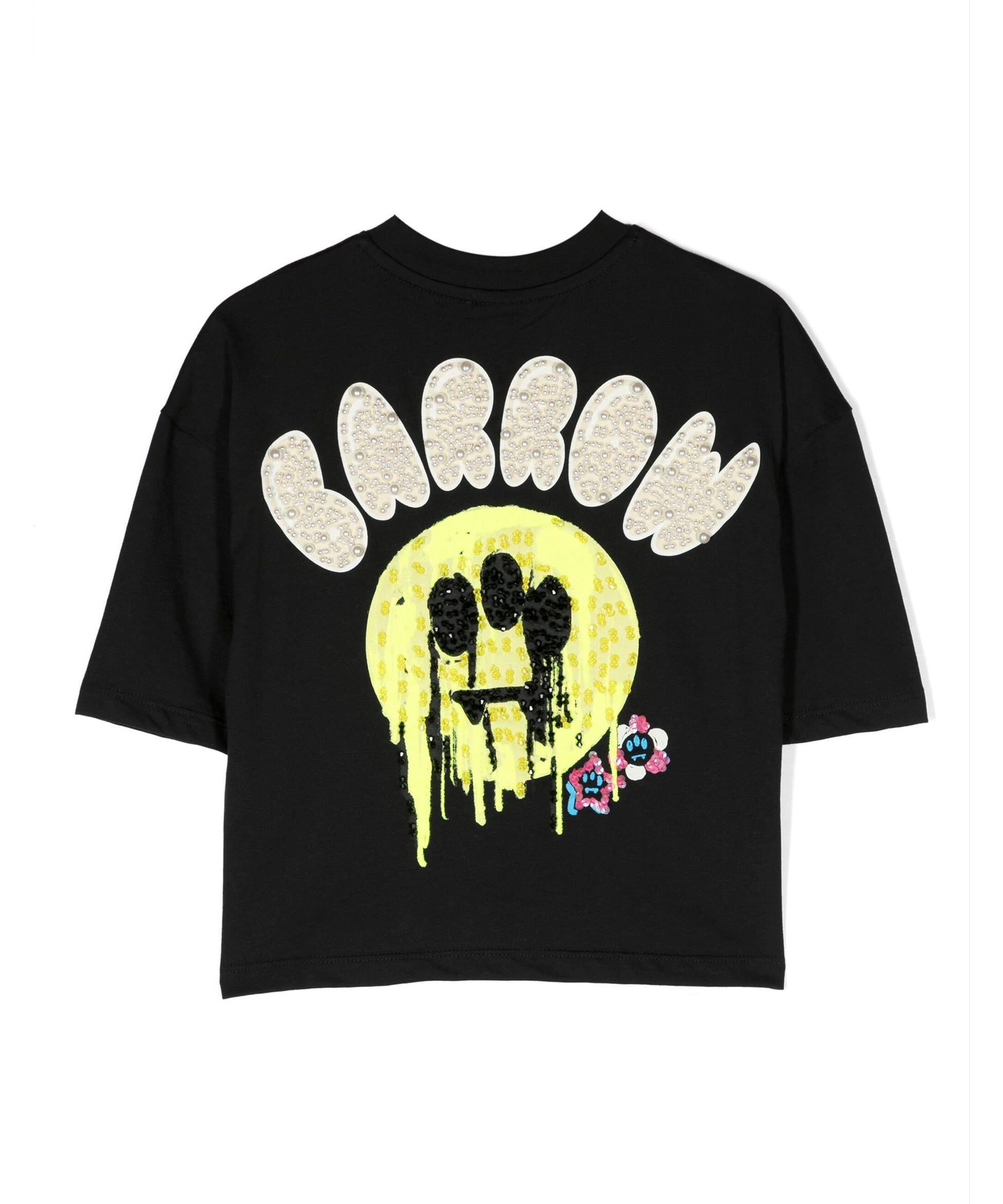 Barrow Kids T-shirt Nera con Logo con Decorazione