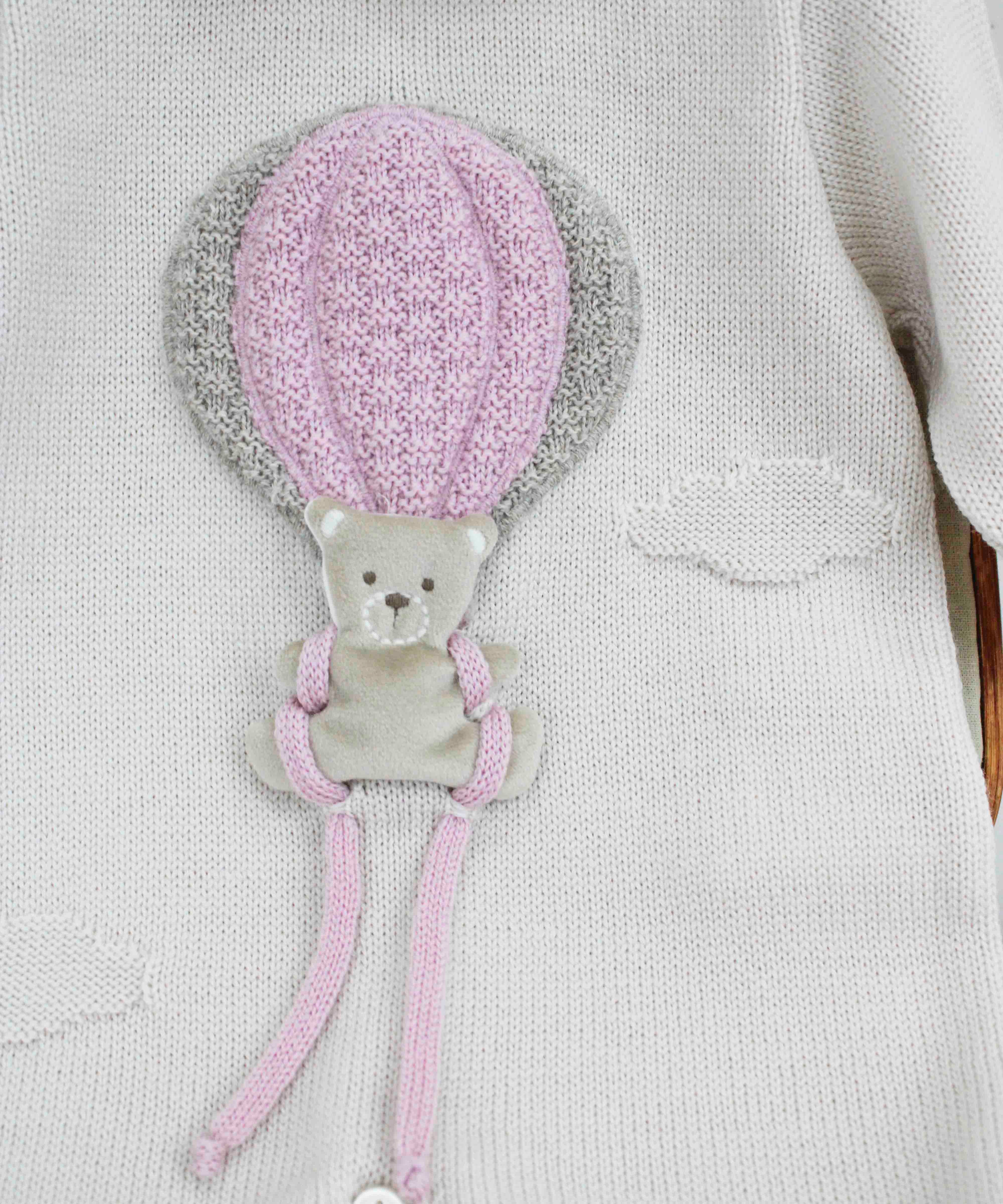 Marlù Tutina Rosa/Beige con Ricamo per Neonate (dettaglio)