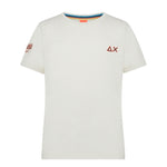 Sun68 Kids T-shirt Bianco Panna con Logo per Bambini (fronte)