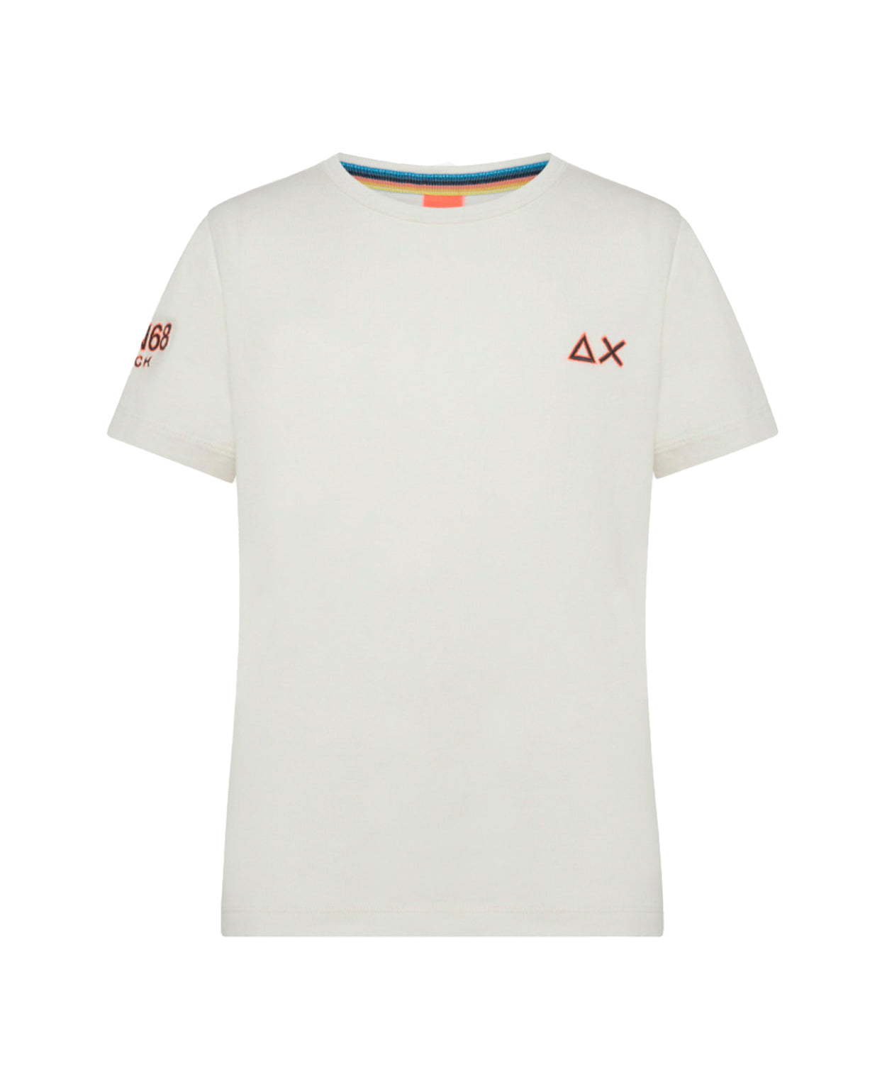 Sun68 Kids T-shirt Bianco Panna con Logo per Bambini (fronte)