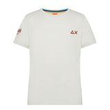 Sun68 Kids T-shirt Bianco Panna con Logo per Bambini (fronte)