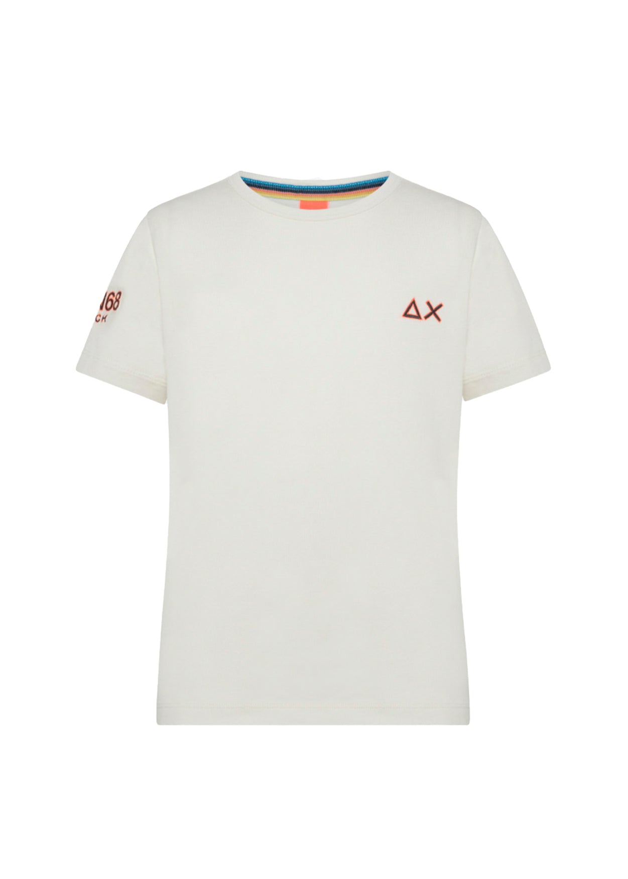 Sun68 Kids T-shirt Bianco Panna con Logo per Bambini (fronte)