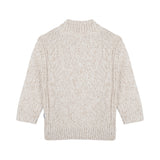 BOSS Kids Cardigan Beige in Tricot Mélange con Zip e Patch Logo per Neonati