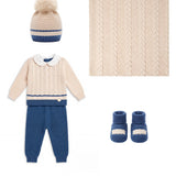Marlù Completo+Cappello+Scarpina+Coperta Mandorla e Laguna per Neonati