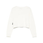 Moschino Kids Maglia Girocollo Crop Panna per Bambine