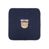Moschino Kids Blue Blanket with Teddy Bear Logo