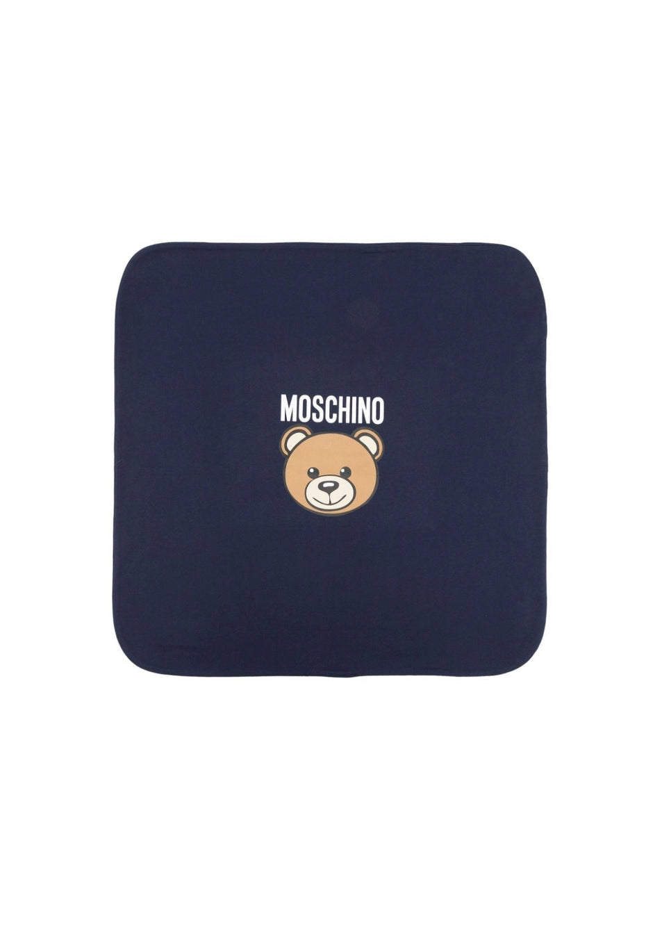 Moschino Kids Coperta Blu con Logo Teddy Bear