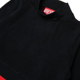 Diesel Kids Top Nero con Logo Rosso per Bambine