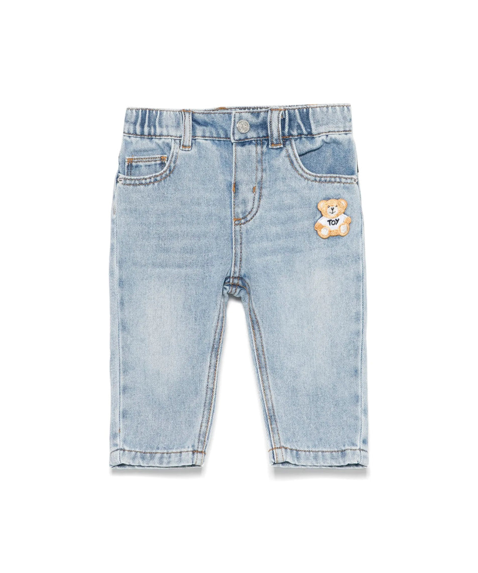 Moschino Kids Jeans con Ricamo Teddy Bear per Neonati