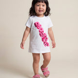 Dsquared2 Kids White 3D Logo Print Dress for Newborns