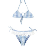 4Giveness Costume Bikini Azzurro a Righe per Bambine