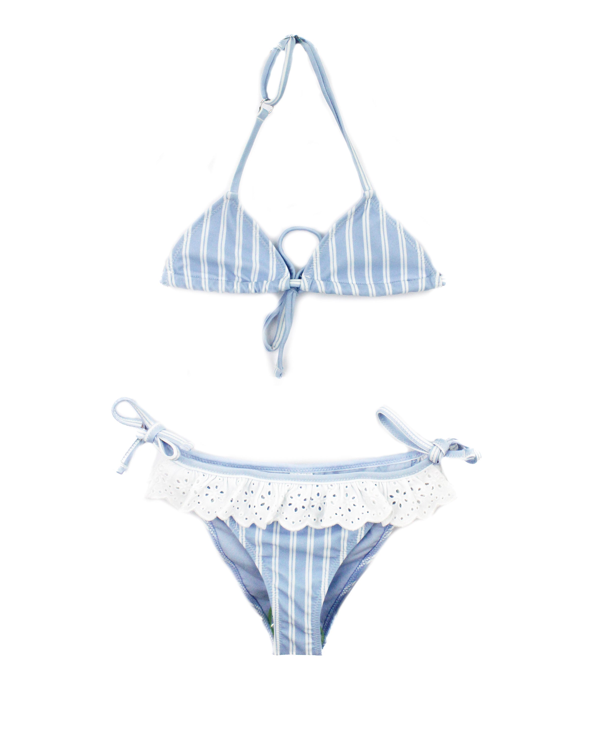 4Giveness Costume Bikini Azzurro a Righe per Bambine