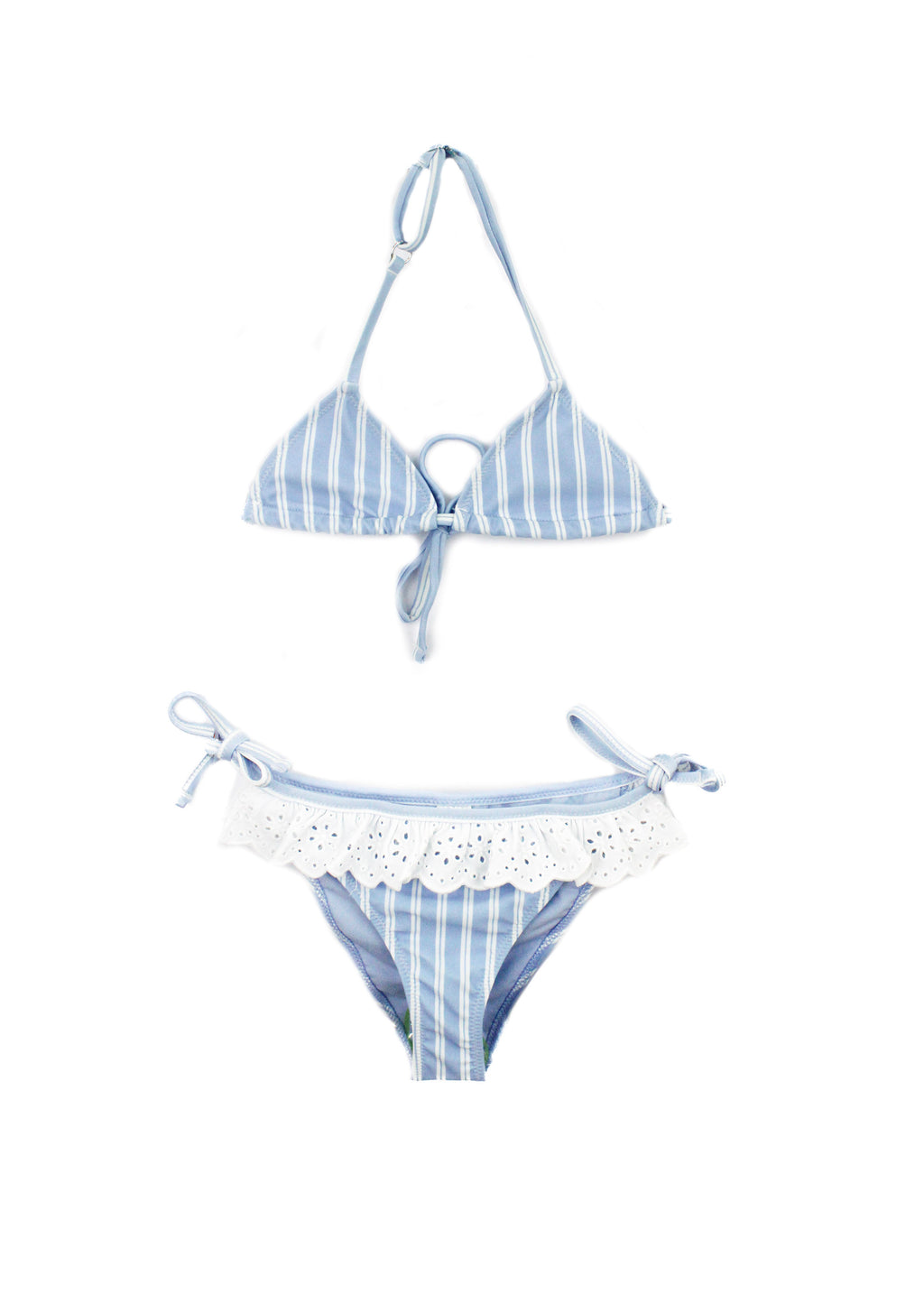 4Giveness Costume Bikini Azzurro a Righe per Bambine