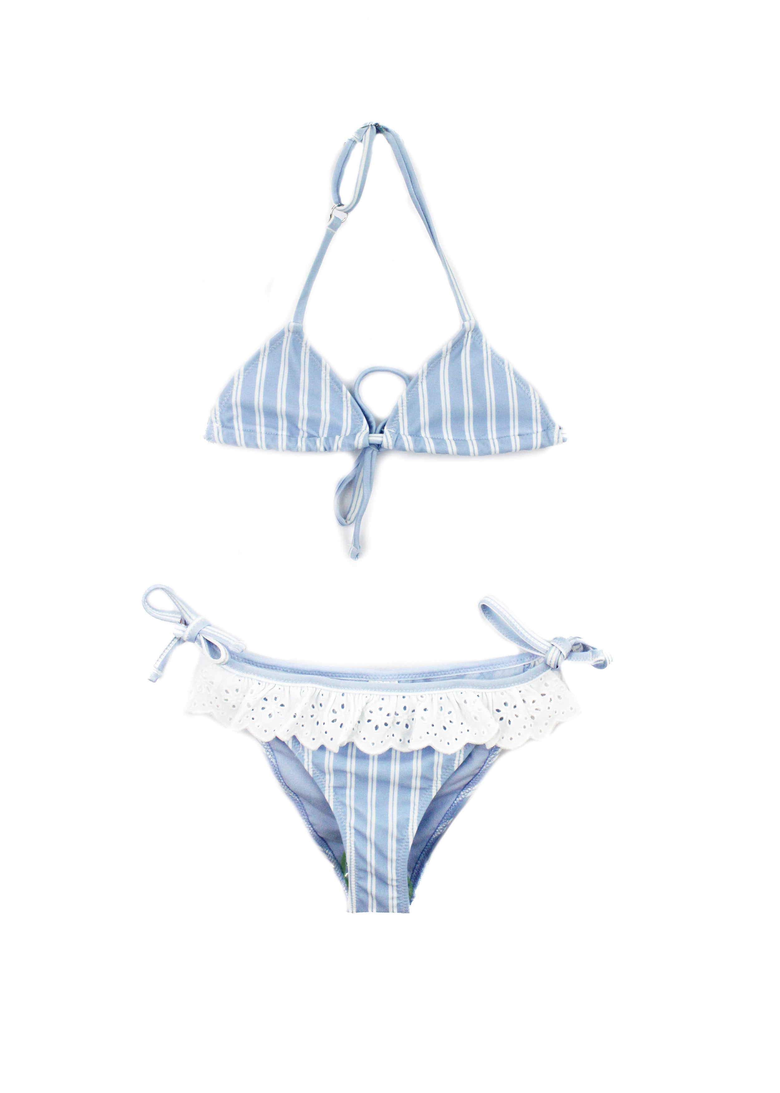 4Giveness Costume Bikini Azzurro a Righe per Bambine