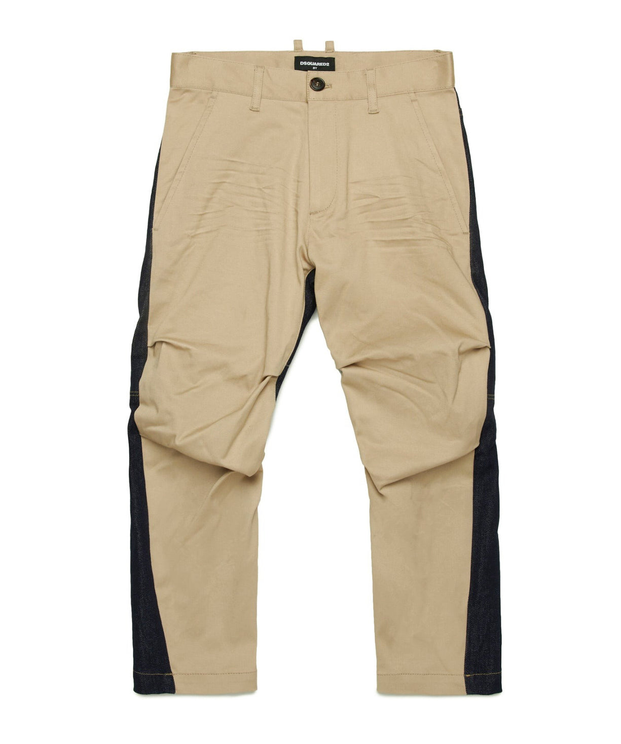 Dsquared2 Kids Pantaloni Beige in Gabardina per Bambini