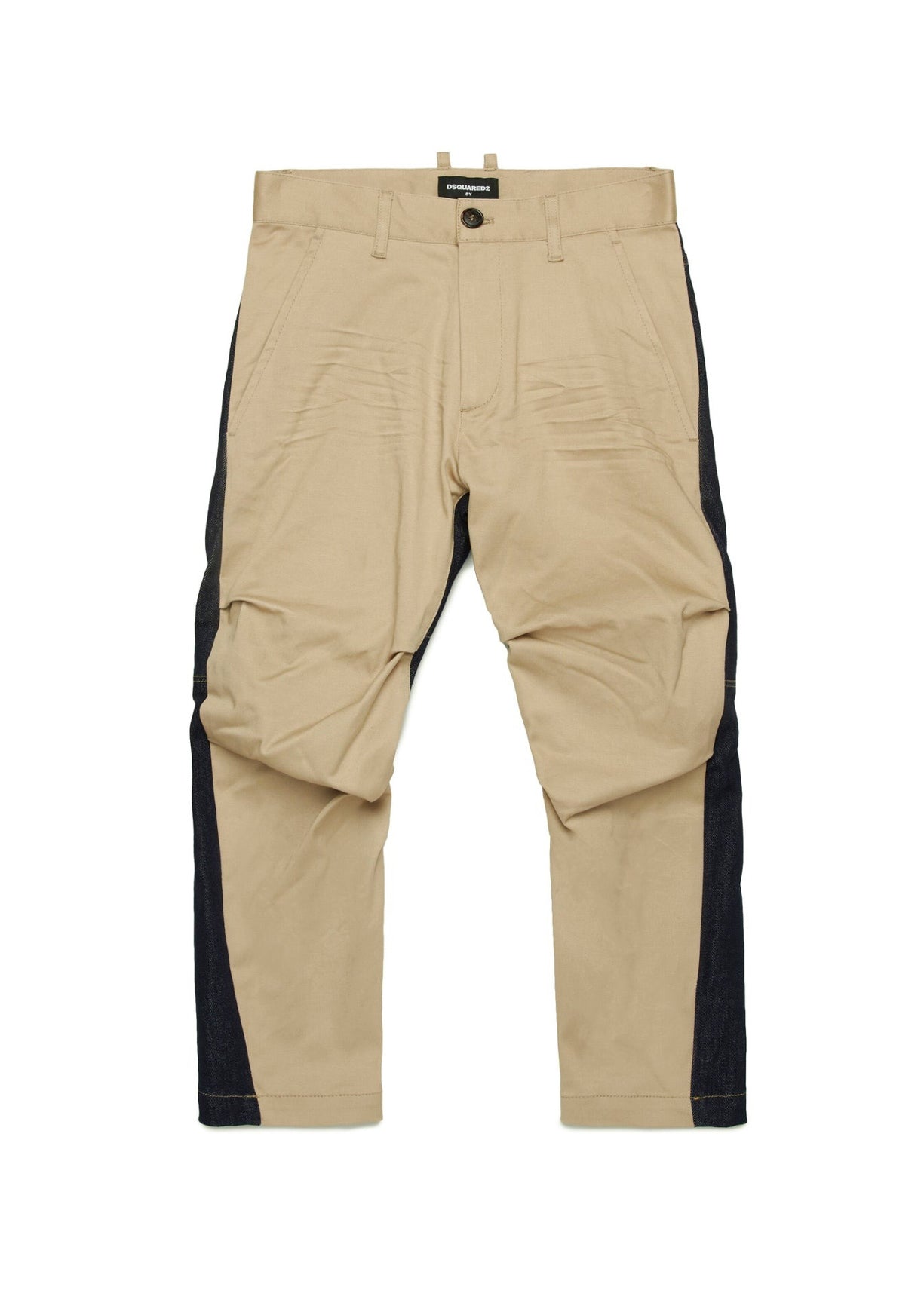 Dsquared2 Kids Pantaloni Beige in Gabardina per Bambini