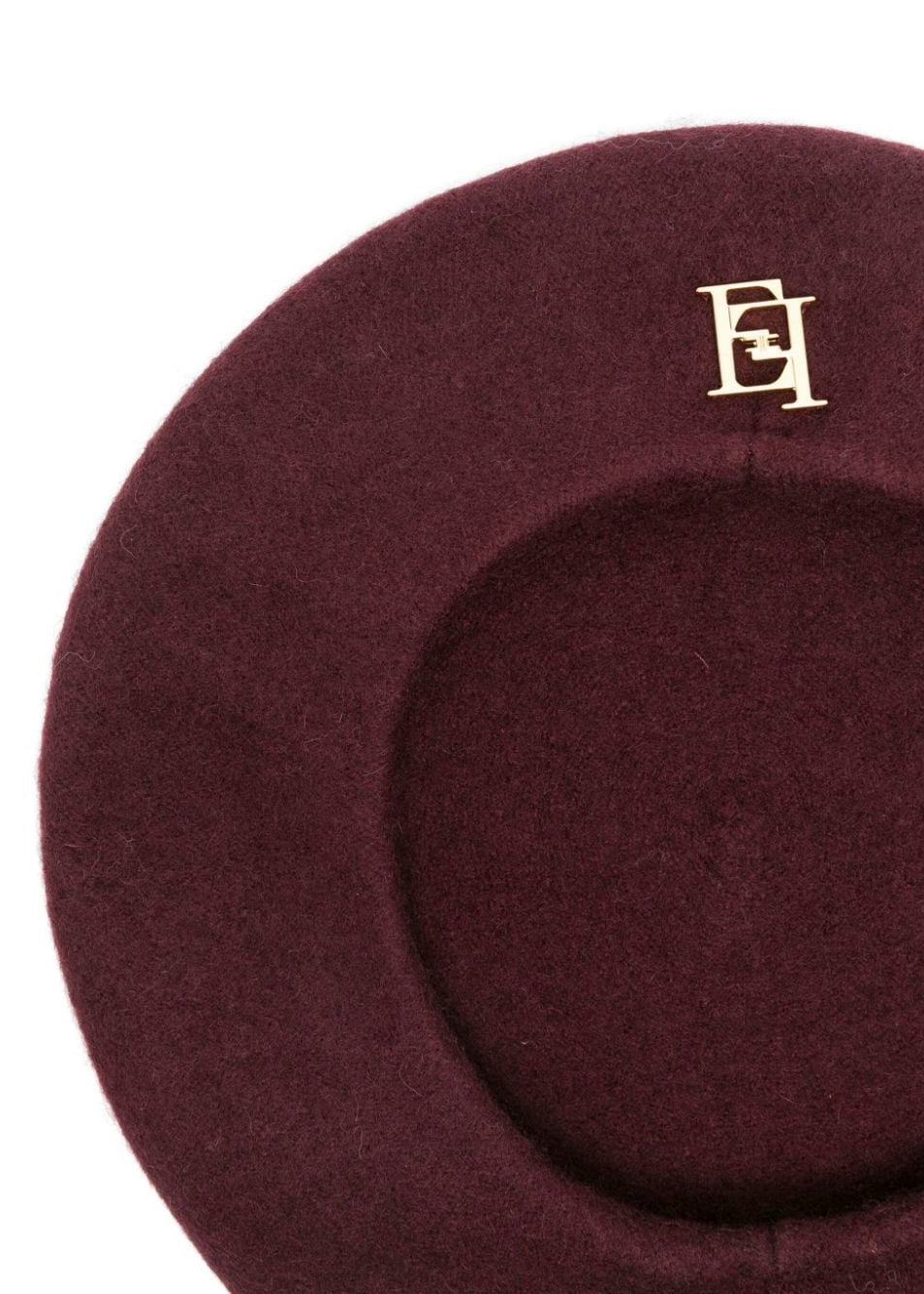 Elisabetta Franchi La Mia Bambina Cappello Basco Bordeaux con Logo per Bambine (dettaglio)