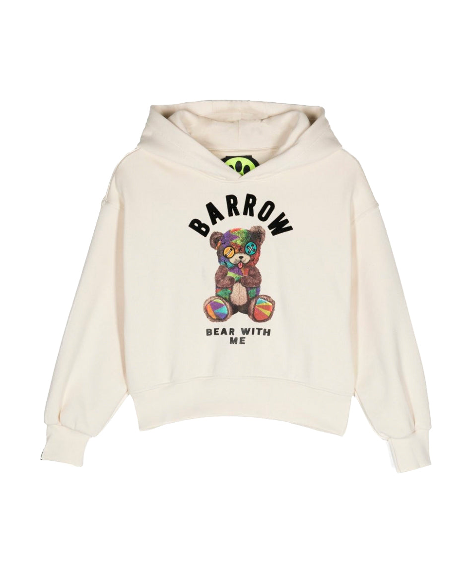 Barrow Kids Felpa con Cappuccio Crema con Stampa