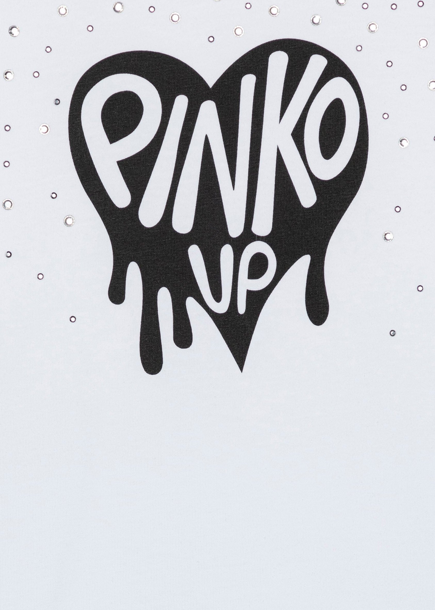 Pinko Kids T-shirt Bianca con Logo e Strass