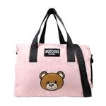 Moschino Kids Borsa Mamma Rosa con Stampa Bear con Fasciatoio