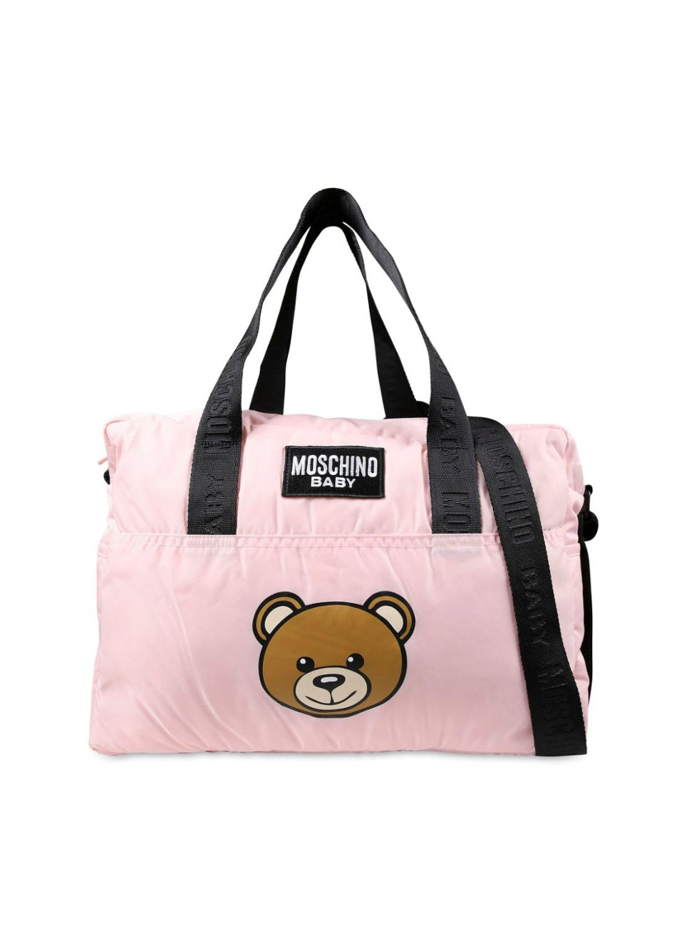 Moschino Kids Borsa Mamma Rosa con Stampa Bear con Fasciatoio