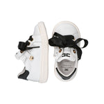 Elisabetta Franchi La Mia Bambina Sneakers Avorio/Nero con Strass per Neonate