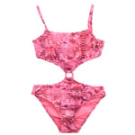 4GIVENESS Costume Monokini Fantasia Rainbow Boa Fucsia per Bambine